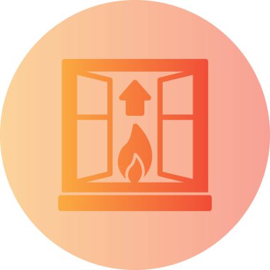 şömine simgesi vektör illüstrasyonu