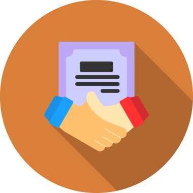 Tokalaşma ve Anlaşma Düz Gölge, Vektör İllüstrasyonu