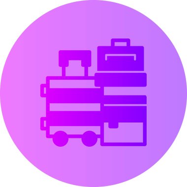 bagaj ikonu, vektör illüstrasyonu, bagaj işareti