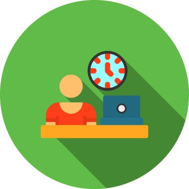 Masası ve beyaz arka planı olan bir bilgisayar..