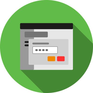 Web düz simgesi, tarayıcı tasarım vektörü çizimi