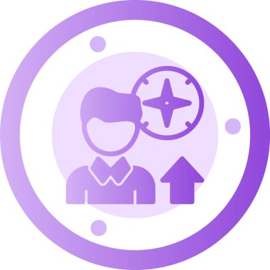 Elinde pusula olan bir kadının vektör çizimi