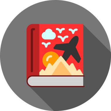 kitap seyahat simgesi, düz tasarım