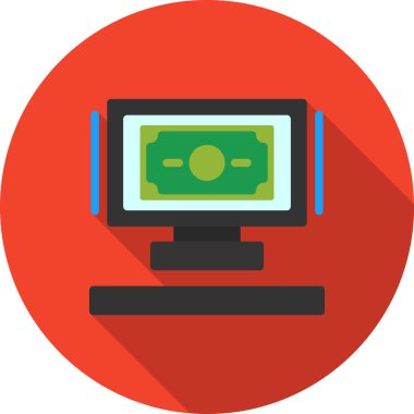 bilgisayar monitörü ikon vektör illüstrasyon tasarımı