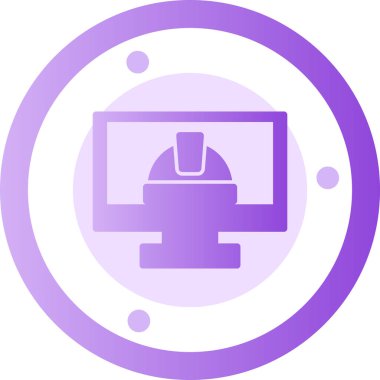 Bir dizüstü bilgisayar simgesinin vektör illüstrasyonu