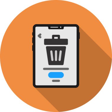 Çöp kutusu simgesi, basit vektör illüstrasyonu