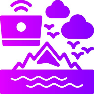 Bir dağın arka planının vektör illüstrasyonu