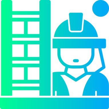 İşçi. Web simgesi basit illüstrasyon