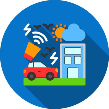 Bir araba simgesinin vektör illüstrasyonu