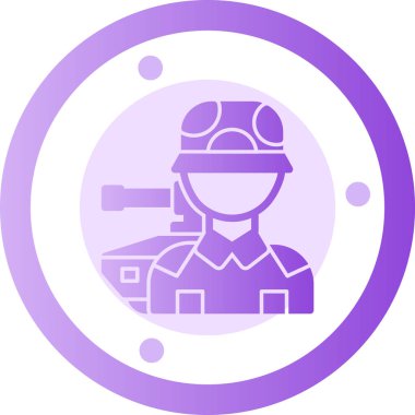 Asker. Web simgesi basit illüstrasyon