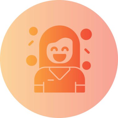 beyaz arkaplanda izole edilmiş modaya uygun düz biçimli kadın kullanıcı simgesi