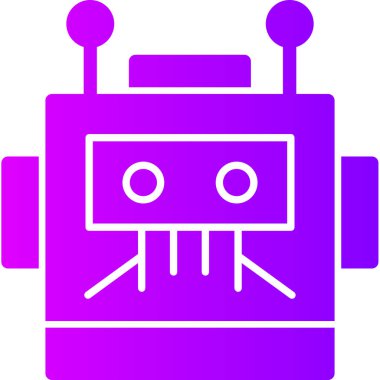 robot. Web simgesi basit illüstrasyon