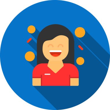 Steteskop ve mavi çizgileri olan mutlu doktor kadın, renkli vektör çizimi