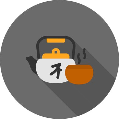 Çaydanlık ikonu. Web için çaydanlık ve çay vektör simgelerinin düz çizimi