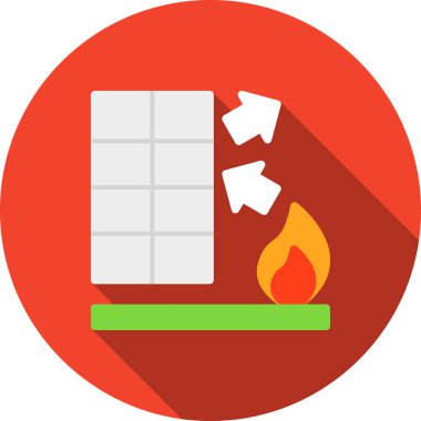 Şömine. Web simgesi basit illüstrasyon