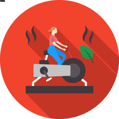 Spor salonunda koşu bandında koşan kadın, sağlıklı yaşam tarzı konsepti, düz vektör çizimi