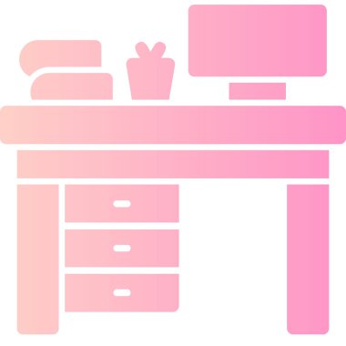 masa mobilyası simgesi, vektör illüstrasyonu