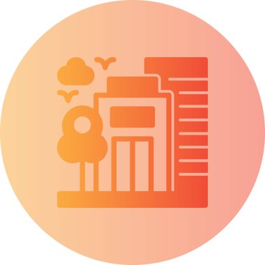 Bir bina simgesinin vektör illüstrasyonu