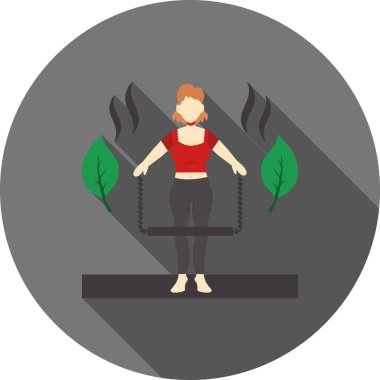 kürsü vektör çizimi tasarımı ile ağırlık kaldıran kadın