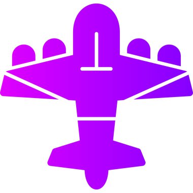 Beyaz arkaplanda izole edilmiş uçak simgesi ve vektör illüstrasyonu