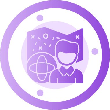 Sırt çantası ve dünya haritası olan bir adamın vektör çizimi