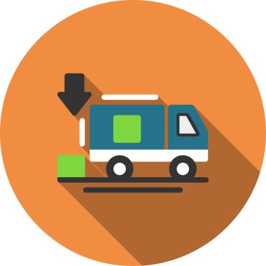 Otobüs. Web simgesi düz tasarım