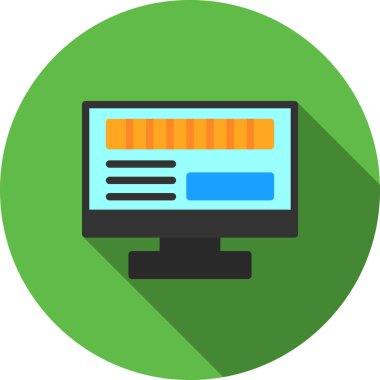 Bilgisayar. Web simgesi basit illüstrasyon