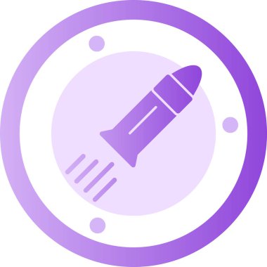 Roket. Web simgesi basit illüstrasyon