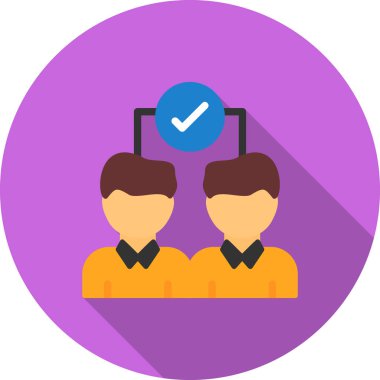 İnsanlar düz renk simgesini yönetir