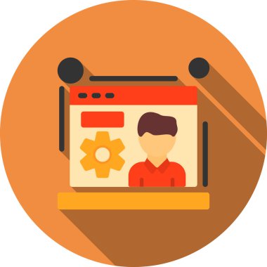 SEO Danışmanı Düz Gölge, Vektör İllüstrasyonu