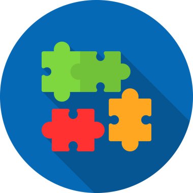 Bulmaca Parçası Düz Gölge, Vektör İllüstrasyonu