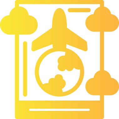 uçak simgesi, vektör illüstrasyonu