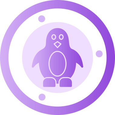 Tatlı bir penguen çizgi filminin vektör çizimi