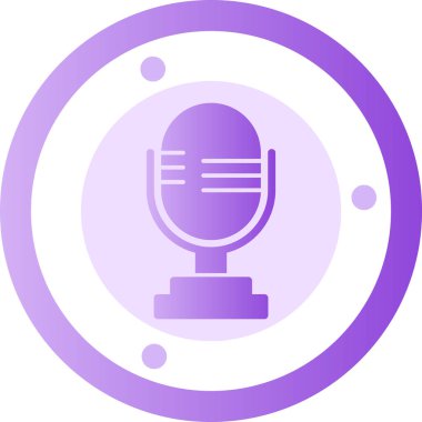 Mikrofon. Web simgesi basit illüstrasyon