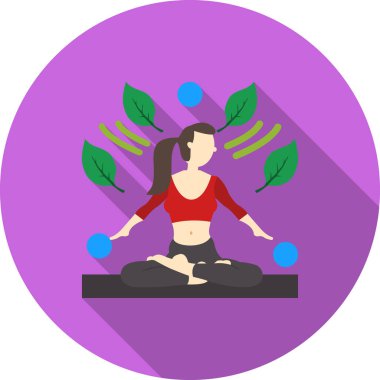 Çemberde yoga yapan bir kadın. vektör illüstrasyonu.