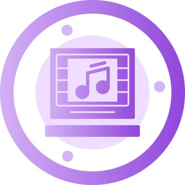 Müzik çalar. Basit resimleme