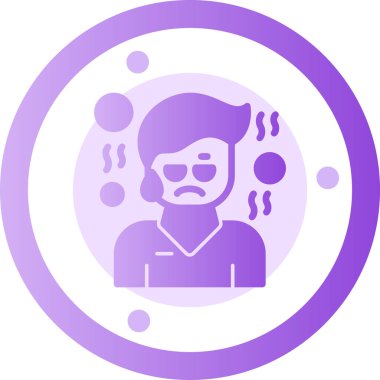 Sakal simgesi olan avatar adam, çizgi vektör çizimi