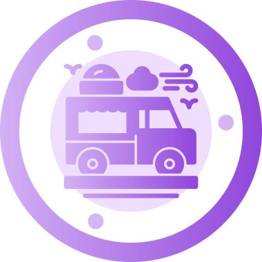 Eşsiz yemek kamyonu ikonu vektör illüstrasyonu