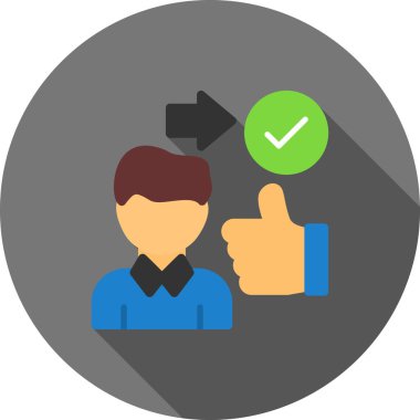 Tamam düz vektör simgesi