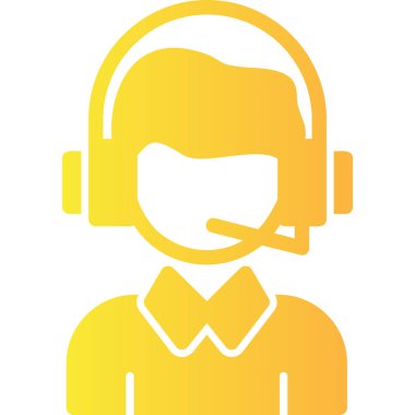 Müşteri desteği simgesi, düz tasarım