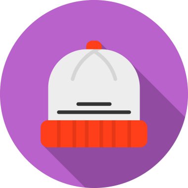 Soğuk kış şapkası simgesi düz stil