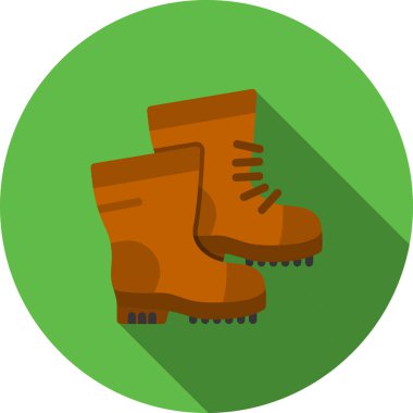 Beyaz arka planda çift ayakkabılı bir çizmenin vektör çizimi