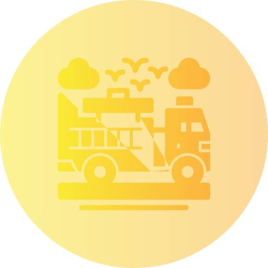 Otobüs. Web simgesi basit illüstrasyon