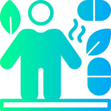 Mavi takım elbiseli ve bitkili bir adamın vektör çizimi