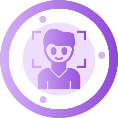 Yuvarlak simgesi olan bir adamın vektör çizimi