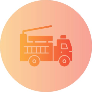 vector illustration of fire truck icon