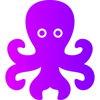 Ahtapot. Web simgesi basit illüstrasyon