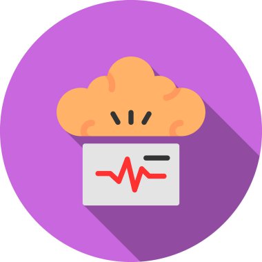 Zihin Darbesi Düz Gölgesi, Vektör İllüstrasyonu