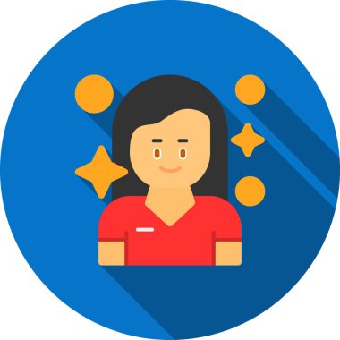 Kadın avatar karakter ikon vektör illüstrasyon tasarımı