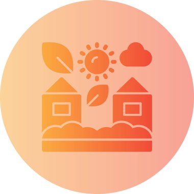 güzel gün batımı vektör çizgisi simgesi